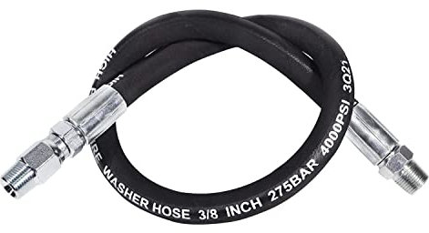 YAMATIC Pressure Washer Whip Hose with Swivel Steel Connector, 3/8 Whip Line for Pressure Washer, 3FT Jumper Hoses with 3/8 Inch Quick Connect Plug