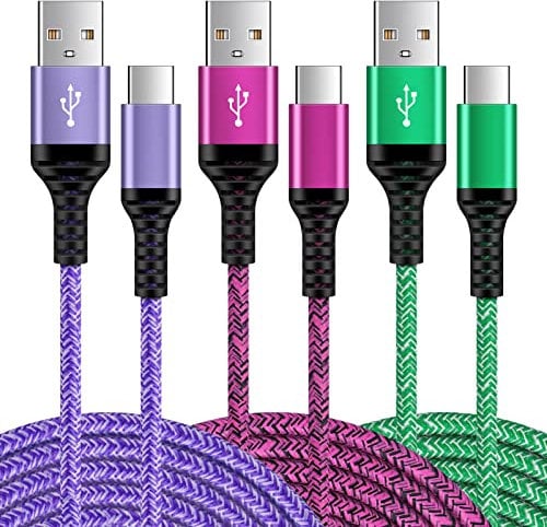 USB C Charger Cable Type C, 6FT 3Pack Type C Samsung Fast Charger Cable, USB C Cable Lead for Samsung Galaxy S25 Ultra S24 S23+ S22 S21 S20 A13 A14 A15 A16 A22 A24 A25 A52 A53 A54 A55 5G, iPhone 16 15