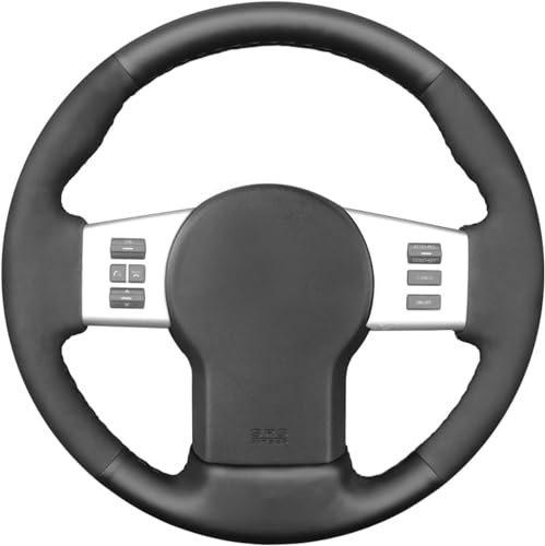 MEWANT Lenkradbezug für Nissan Navara / für Pathfinder Custom Version Lenkradhülle aus Suede und Echtleder per Hand Nähen Lenkradschoner