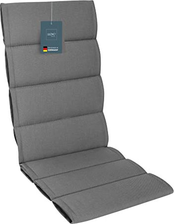 LILENO HOME Gartenstuhl Auflagen als [1er Set - Hochlehner] in Mittelgrau Sundance - Bequeme Liegen als Sitzauflagen für Gartenmöbel - Stuhlkissen für Gartenstühle und Klappstühle