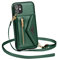 ZCDAYE Hülle für iPhone 11 mit Band, Leder iPhone 11 Handyhülle Handytasche Kleine Geldbörse Handykette Umhängetasche Case für iPhone 11 (6.1 inches), Grün