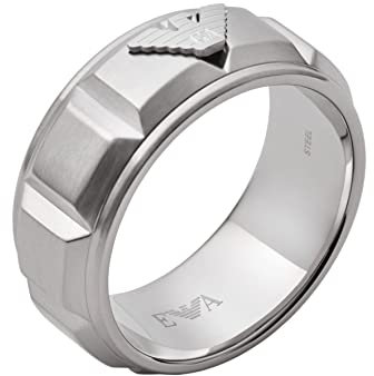 Emporio Armani Ring Für Männer Sentimental, Länge: 25mm, Höhe: 9.5mm, Breite: 25mm Silberner Edelstahlring, EGS2908040