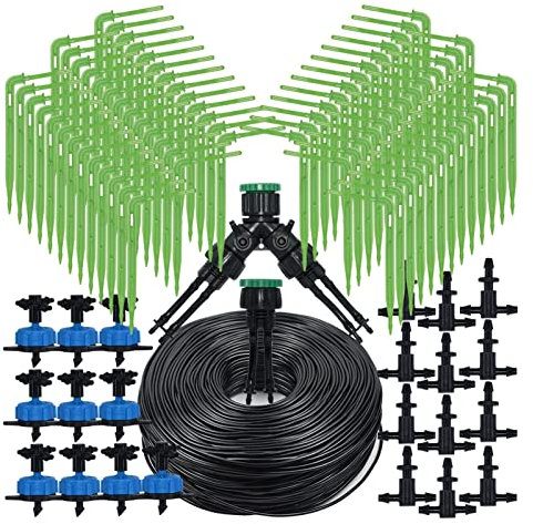 SYKIA Tropfbewässerungs-Set Gewächshaus 10–100 m 8 l/h 3/5 mm Pfeil-Tropfer Topfpflanze Bonsai Garten Mikro-Tropfbewässerung Emitter Bewässerungssystem Kit (Farbe: Tropfer-500 Stück)