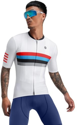 SIROKO Maillot de Manga Corta Ciclismo M2 Westfalia Blanco XL
