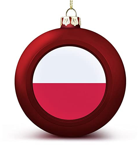 Polen Weihnachtskugeln Ornamente Weihnachten Polen Nationalflagge Hängende Kugel Dekorativ für Weihnachtsbäume, Urlaubsparty, Neujahrsgeschenk