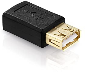 conecto USB 2.0 Adapter, Micro USB Buchse auf USB-A Buchse, vergoldet, schwarz