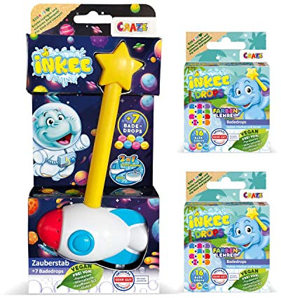 INKEE Craze Jouet de Bain Baguette Magique FUSÉE avec Bombe de Bain colorée pour Bain moussant Enfant Boule de Bain Enfant Jouet Bain Bébé Jeux de Bain éducatif 44704