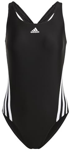 adidas 3-Stripes Swimsuit Traje de baño de una pieza, Mujer, Multicolor (Black / White), 26