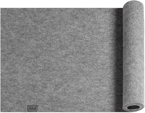 Tischläufer aus Filz Abwaschbar Tischband Tischdecke Still Grau hitzebeständig Filztischläufer Tischschutz (Grau, 30 x 100)