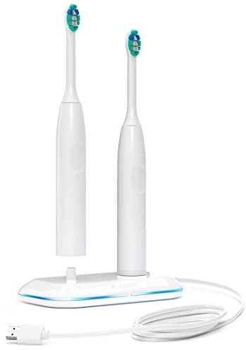 Galvanox Dual Toothbrush Charger for Philips Sonicare Electric Toothbrushes - Replacement for HX6100 Works with Protective Clean 4100, 6100, Kids models & More (Waterproof Charging Base) 2-in-1