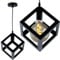 Lumiled Pendelleuchte Hängelampe Pendellampe verstellbar 1 flammig industrial Retro Hängeleuchte aus Metall Esstischlampe schwarz Drahtleuchte Lampe Esstisch Wohnzimmerlampe hängend E27 Fassung