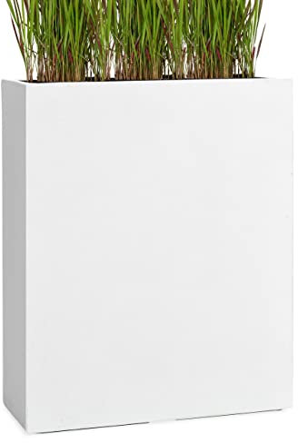 Pflanzwerk® Pflanzkübel Fiberglas Weiss Divider 72x60x25cm *Frostbeständige Blumenkübel* *Deutsche Premiumqualität* *Lotus-Effekt Imprägnierung*