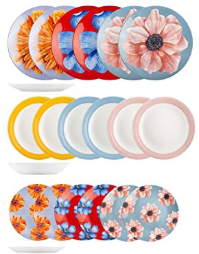 H&h servizio tavola 18 pezzi surreal spring