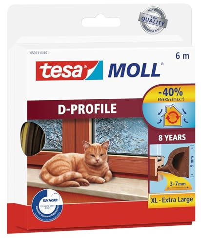 BURLETE CAUCHO PERFIL D MARRON 6 M X 9 MM TESAMOLL TESA MOLL
