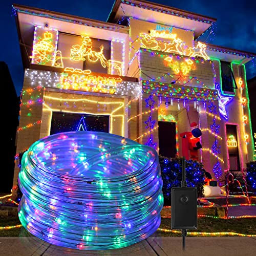 Ansobea Lichterschlauch Aussen 30 Meter 720LEDs, Lichtschlauch Außen Innen 8 Modi, Lichtschlauch für Weihnachten, Party. Wasserdicht Außenlichterkette-Bunt