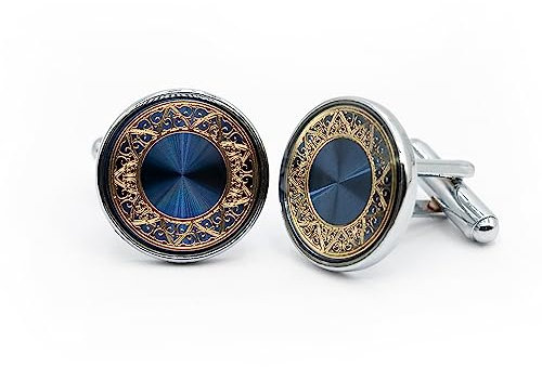 Ruyosn Boutons de manchette pour homme - Pour chemise - Pour mariage et soirée d'affaires, M, Acier inoxydable, Sans pierre
