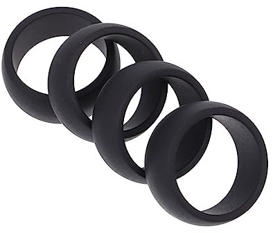 4 Stück Silikonringe Silikon-Herrenringe Damen-Eheringe Schwarze Ringe Fitnessstudio-Zubehör Fitness-Übungsringe Herren-Eheringe Fingerringe