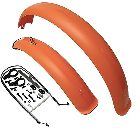 Fat Bike Schutzblech-Set vorne und hinten für Fat Tire Bike Wings Full Coverage Set (50,8 cm) (Orange) von WRUIOY