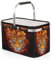 Flaming Tiger Faltbarer Marktkorb, tragbarer Einkaufskorb, großer Wäschekorb, strapazierfähig, Camping, Lebensmitteltaschen mit Griffen, faltbarer Picknickkorb für Reisen, Einkaufen, Strand