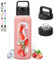 Kodrine Wasserflasche Chug Deckel 32oz Glas Wasserflaschen mit Griff oben Wiederverwendbare Wasserflasche mit Tragedeckel Klar Sport Wasserflasche Kein Strohhalm Gym Bike Reisen Spülmaschinenfest Rosa