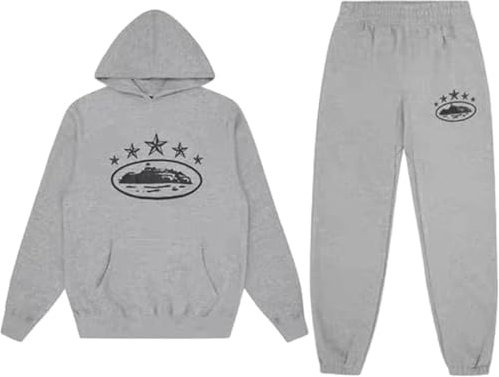 Silver Basic Herren Sportbekleidung Herren Damen Street Classic Sweater+Pants Im Herbst und Winter warm halten-GreyStar-L1