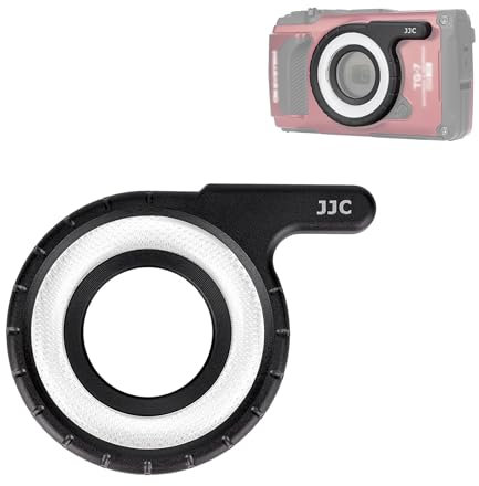 JJC Anello di guida per luci a LED macro per fotocamere Olympus Tough TG-7 TG-6 TG-5 TG-4 TG-3 TG-2 TG-1 TG7 TG6 TG5, fotocamera serie TG dedicata anello LED illuminazione macro accessorio per
