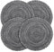 fanquare Runde Platzsets 4er Set Hitzebeständige Geflochtene Platzsets für Küchentisch 38cm Grau Runde Waschbare Tischsets