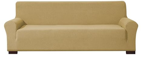 EBETA E Elastisch Sofa Überwürfe Sofabezug, Stretch Sofahusse Sofa Abdeckung Hussen für Sofa, Couch, Sessel 1 Sitzer (Gelb, 185-235 cm)