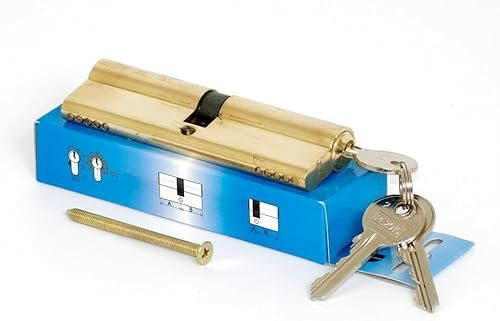 pokm toolsmarket - Zylinderschloss 40/70 mm, mit 3 Schlüssel, Türschloss aus Messing, Profilzylinder EU- Produktion, von 3 bis 50 Schlüssel zur Auswahl, Schloss für Haustür