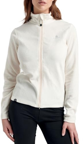 Athl Dpt. Maglia Donna in Micropile con Zip Sportiva - Felpa Giacchetto Donna con Zip in Pile Collo Alto Sci Trekking Tempo Libero attività all'aperto Lavoro (XL, Panna)