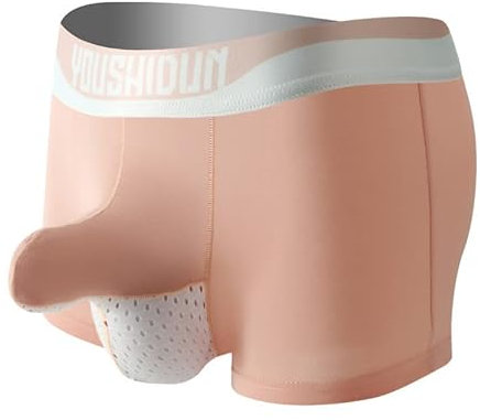 LUCKYGET Mutande Uomo Uomini Shorti di Boxer Bloccanti A Colori alla Moda, Mutande Traspiranti E Antibatteriche-Rosa-XL