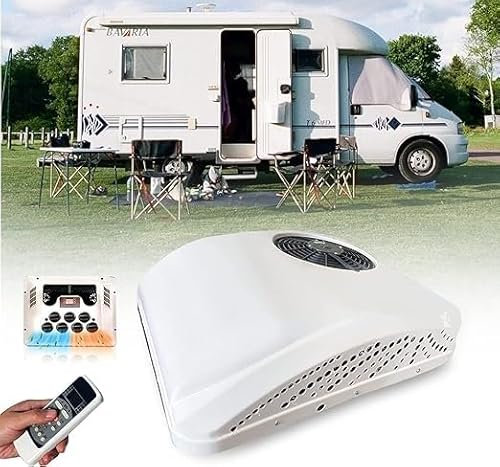 Aire Acondicionado 2 En 1 DC RV Aire Acondicionado RV Techo Aire Acondicionado con Refrigeración y Calefacción, Aire Acondicionado Eléctrico De Pie Caravana Aire Acondicionado for Coche, RV, Camión, A