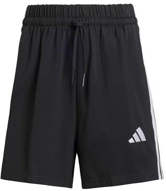 adidas Damen Essentials 3-Stripes Cotton Shorts, Black/White, XXL