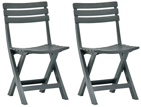 Rantry Gartenstühle 2 Stk. Klappbar Kunststoff Grün Gartenmöbel Model48789