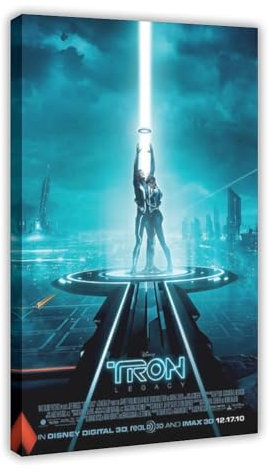 TRON LEGACY Filmposter auf Leinwand, Schlafzimmer-Dekor, Sportlandschaft, Büro, Raumdekoration, Geschenk, Rahmen-Stil, 50 x 75 cm