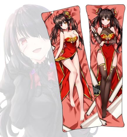 FZYUYU-Anime Körperkissen Date A Live Tokisaki Kurumi Dakimakura Körperkissen Anime Doppelseitig bedruckter Kissenbezug Pfirsichhaut Material Kissenbezug Kissen-Tokisakikurumi-d,60x180cm-Peach Skin