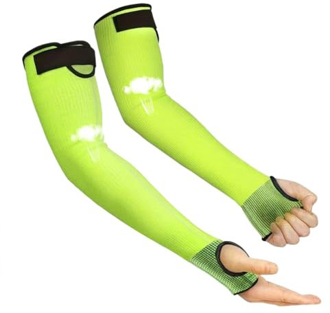 1 par de mangas resistentes a los cortes, mangas resistentes a los cortes, protección de brazo de trabajo, brazo de jardín, con orificio para el pulgar, protección transpirable para antebrazo para