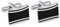 PiercingJak Manschettenknöpfe Herren Edelstahl Manschettenknöpfe Männer Hemden Cufflinks für Hochzeit Bräutigam Jubiläum Business Men Zubehör, Silber Schwarz