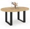 IDMarket - Esstisch, ausziehbar, rund, Phoenix, 6-8 Personen, Holz und Schwarz, 120 – 160 cm