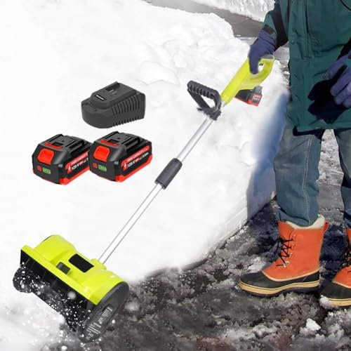 ZIJINGY Pala da Neve a Batteria, spazzaneve Elettrico Alimentato a Batteria, spazzaneve direzionale Regolabile con 2 batterie agli ioni di Litio