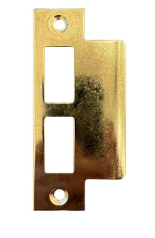 4-7/8 Brass Door Strike Plate, Keeper, Striker, Solid Brass, Antique/Vintage Mortise Lock Replacement for 4-3/4 - 6-1/4 (478EXTSB)