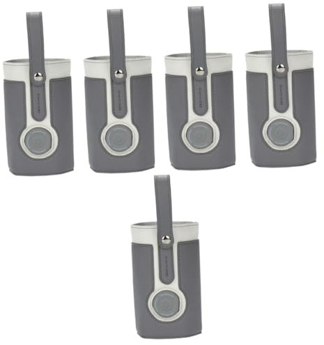 Abaodam 5 Pièces Chauffe biberon Nomade Chauffe-biberon pour Le Lait Maternel Bouteille Chauffe biberon Portable pour Lait Maternel Chauffe-biberon de Voiture pour Le Voyage Faux Cuir