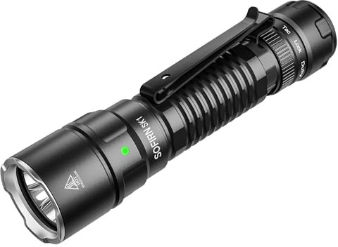 Sofirn SK1 Led Torch Rechargeable, Tactical Flashlight Camping Equipment USB C Bright EDC 1300 Lumen with Magnetic Rotary Switch for Outdoor Camping