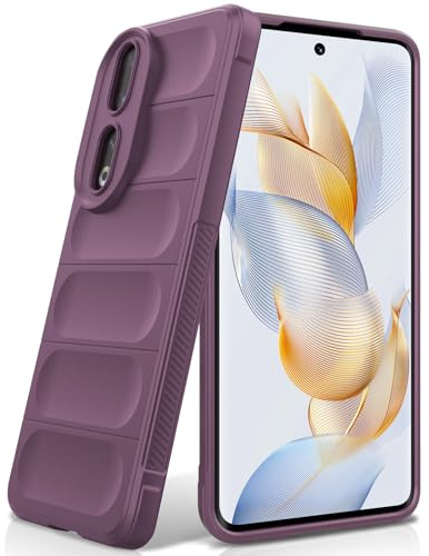BonYonka Cover in Silicone per Honor 90, Viola | Design Ondulato Antiurto, Fodera in Microfibra Antigraffio, Touch Morbido Setoso, Protezione Anticaduta di Grado Militare