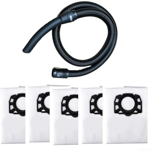 Eawfgtuw Ersatzschlauch und Staubbeutel Set, erweiterte Reichweite, Staubsaugerteile für Staubsauger, 2,5 m extra langer Schwenkschlauch mit 5 Filtertüten