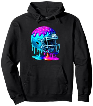 Ice Cream Drip Casque de Football américain pour Homme et Femme Sweat à Capuche