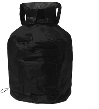 Oxford Cloth Propane Tank Cover for 20lb Cylinder, Weatherproof Gas Bottle Shield with Air Vents & Handles, Outdoor BBQ Grill Accessory, Black