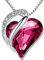 Leafael Infinity Love Herzanhänger-Kette für Damen – Geburtsstein Halskette mit Kristallen, rhodiniert, nickelfrei & hautfreundlich – Edler Damenschmuck mit 45 + 5 cm Kette und Karabinerverschluss