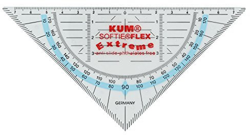 KUM AZ225.07.19-T - Geometriedreieck 262 Softie Flex Extreme, 16 cm, flexibles Material, Tuschenoppen, 1 Stück