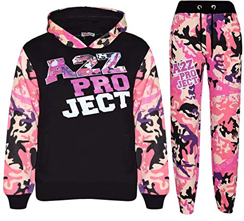 A2Z 4 Kids® Kinder-Trainingsanzug Für Jungen Und Mädchen, Designer A2Z Project - T.S Camo 601 Baby Pink_11-12